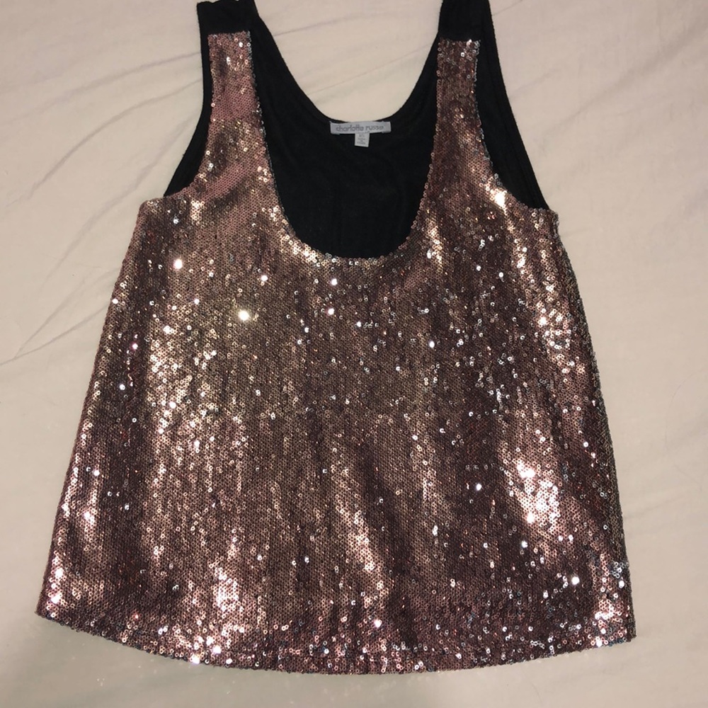 Rose Gold Blouse with Black Back